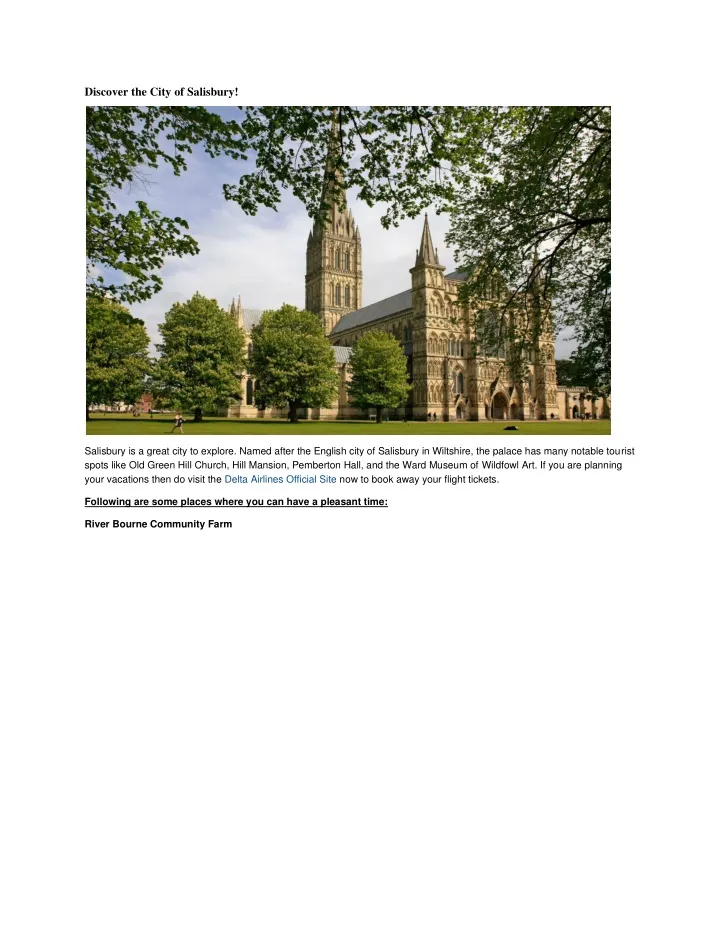 discover the city of salisbury