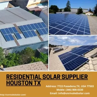 Residential Solar Supplier Houston TX | Solar Panel Supplier Houston TX