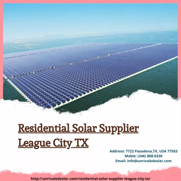 residential solar supplier league city tx