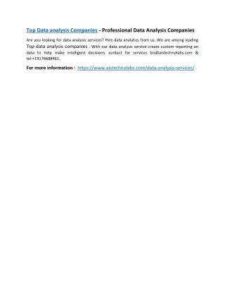 top data analysis companies professional data