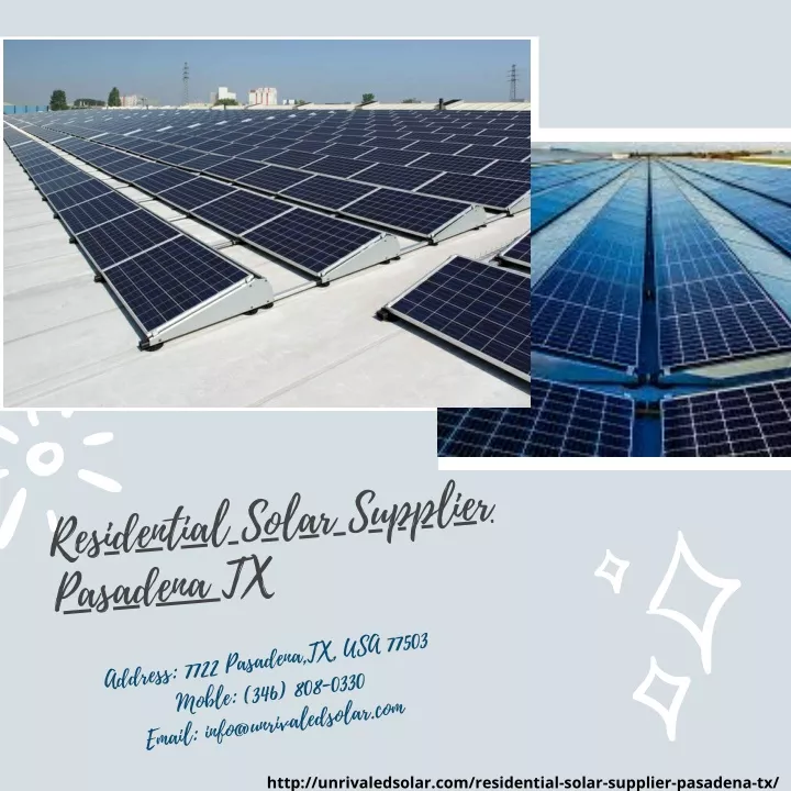 residential solar supplier pasadena tx address