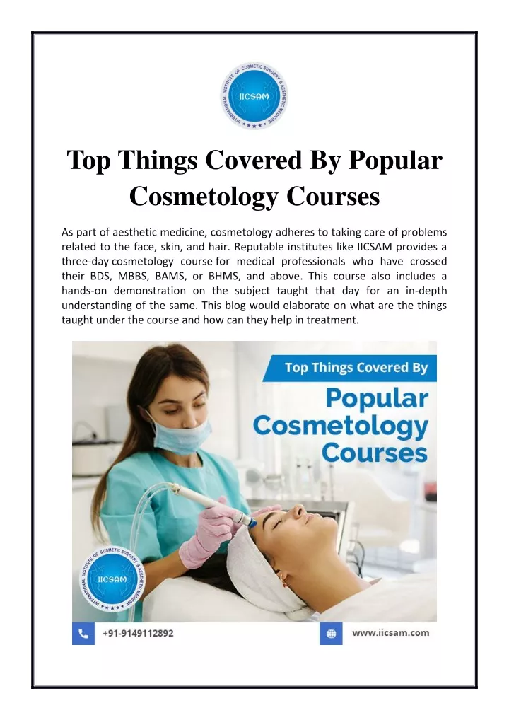 top things covered by popular cosmetology courses