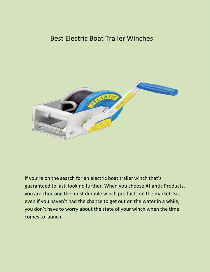 best electric boat trailer winches