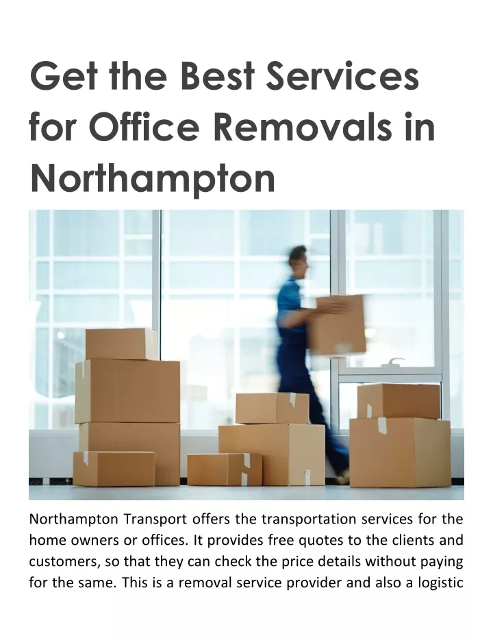 get the best services for office removals