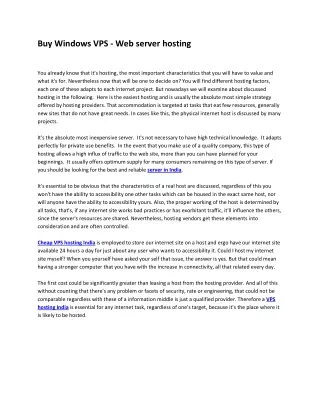 buy windows vps web server hosting