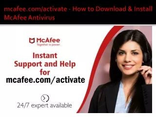 mcafee com activate how to download install mcafee antivirus