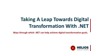 How .NET Development Platform Helps Achieve Digital Transformation