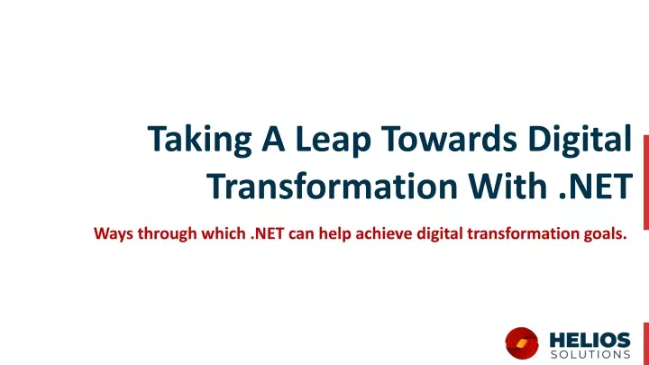 taking a leap towards digital transformation with