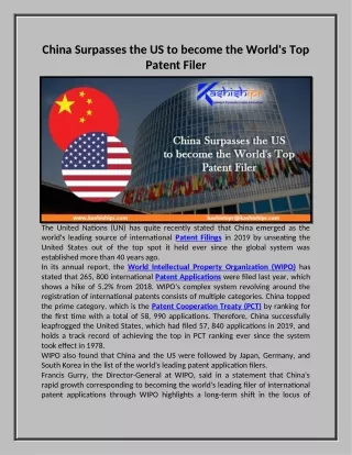 China Surpasses the US to become the World’s Top Patent Filer
