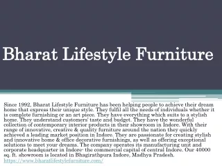 Bharat Lifestyle Furniture
