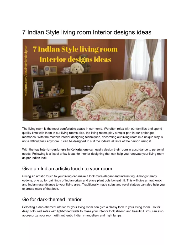 7 indian style living room interior designs ideas