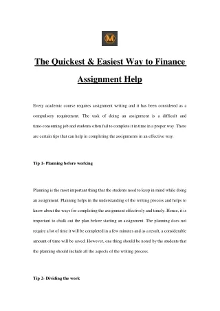 the quickest easiest way to finance