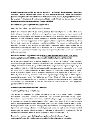 global sodium hypophosphite market size analysis