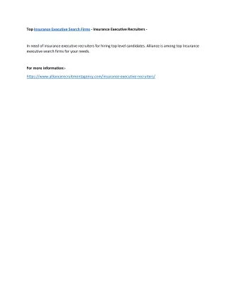 top insurance executive search firms insurance