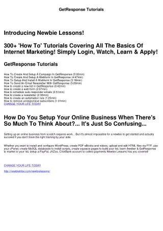 getresponse tutorials