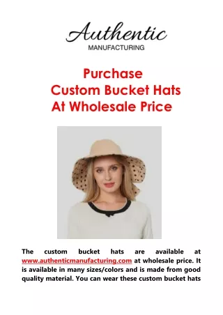 Purchase Custom Bucket Hats At Wholesale Price