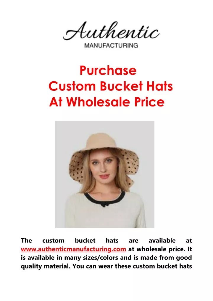 purchase custom bucket hats at wholesale price