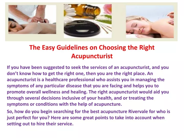 the easy guidelines on choosing the right acupuncturist