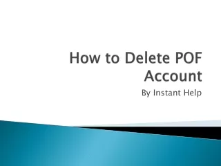 How to delete pof account ?
