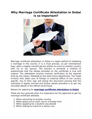 why marriage certificate attestation in dubai