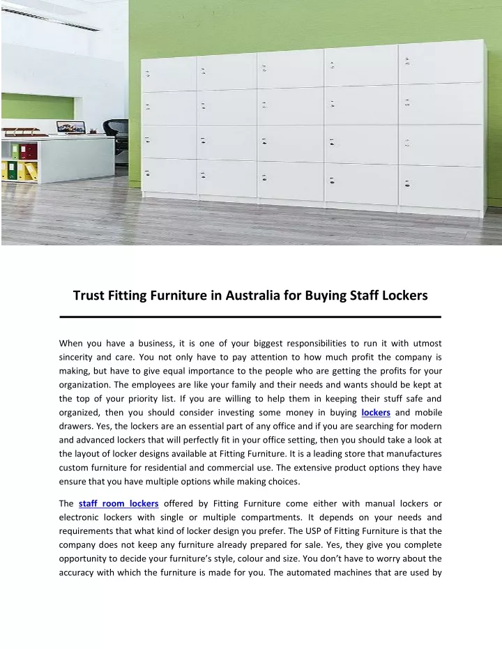 trust fitting furniture in australia for buying