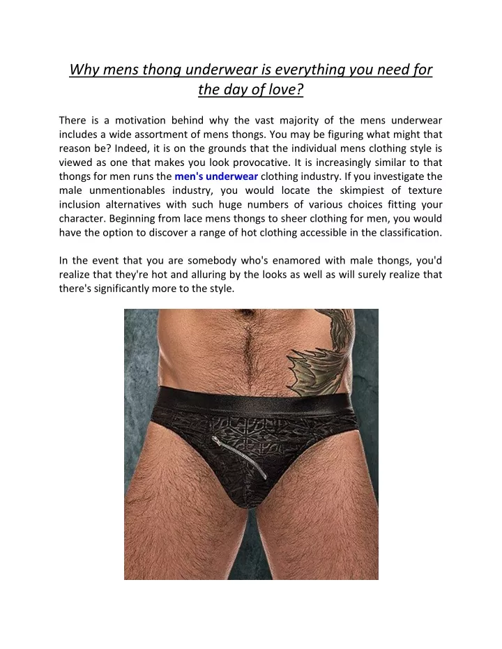 why mens thong underwear is everything you need