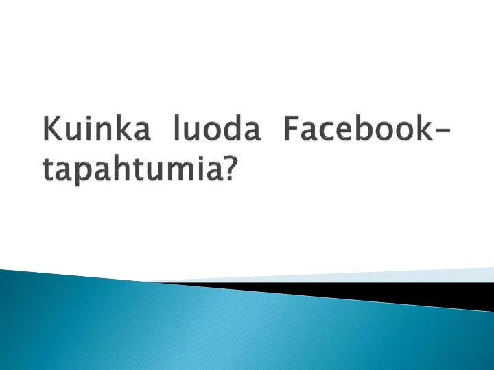 kuinka luoda facebook tapahtumia