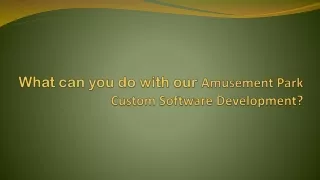 What Can You Do With Our Amusement Park Custom Software Development?