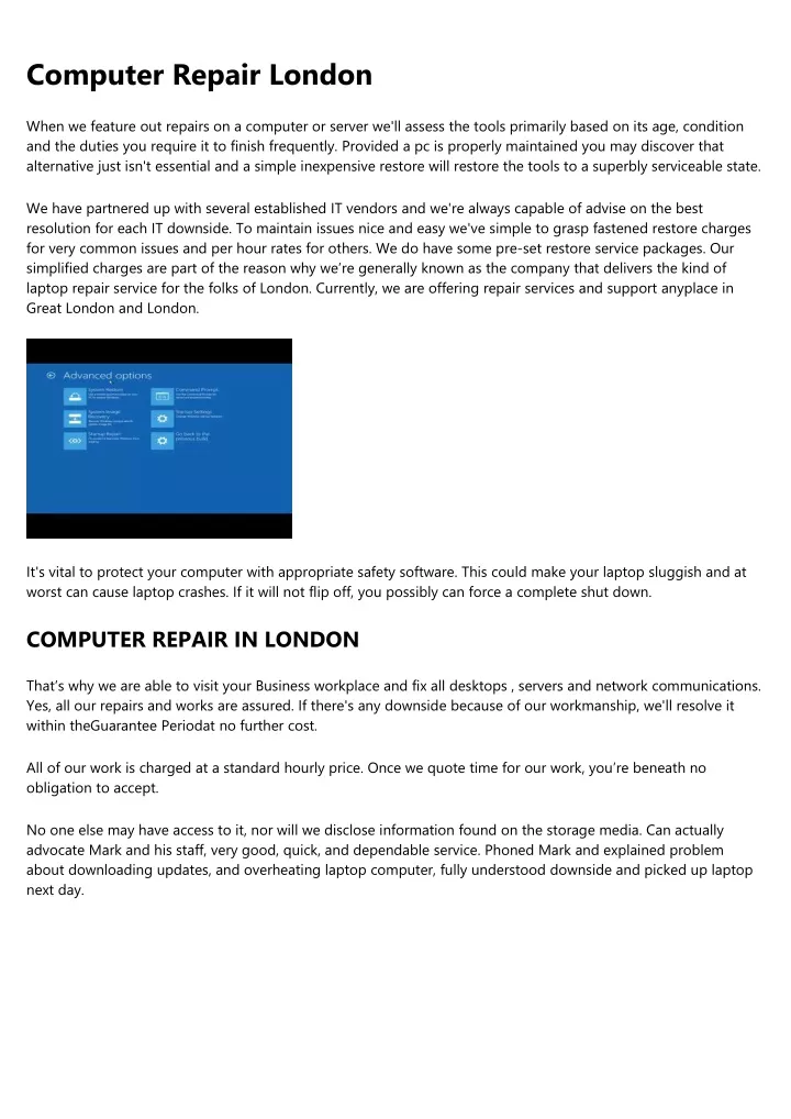 computer repair london