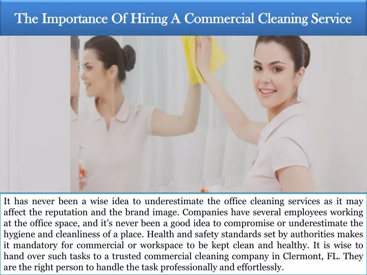 the importance of hiring a commercial cleaning service