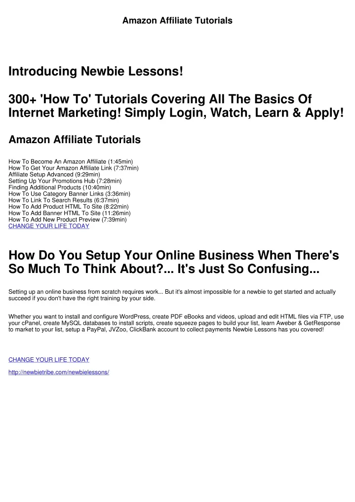 amazon affiliate tutorials