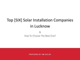 Top [SIX] Solar Installation Companies in Lucknow