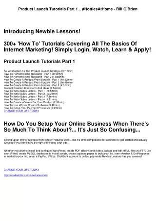 product launch tutorials part 1 hottiesathome