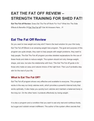 PPT - How to Lose Fat and Keep the Fat Off-Eat the Fat Off. PowerPoint ...