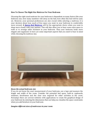 how to choose the right size mattress for your