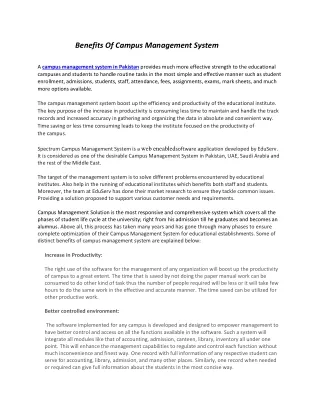 benefits of campus management system a campus
