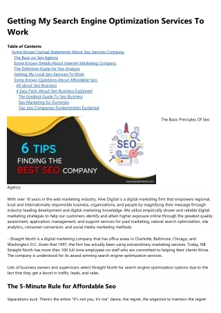 getting my search engine optimization services
