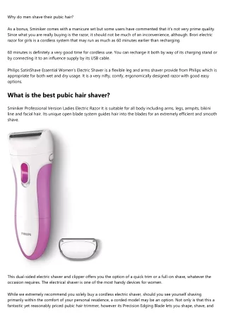Everything You Need To Know About best lady shaver.