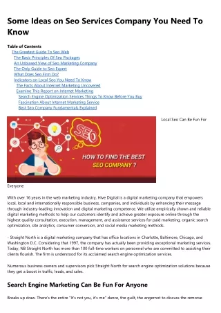 some ideas on seo services company you need