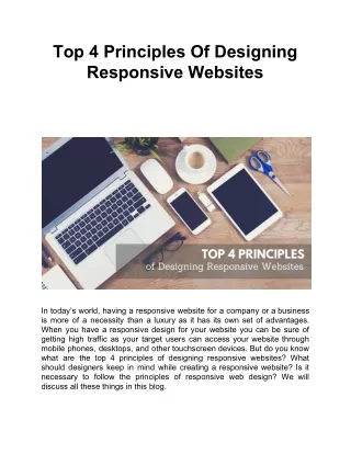 top 4 principles of designing responsive websites