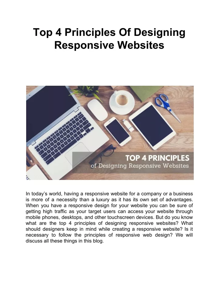 top 4 principles of designing responsive websites