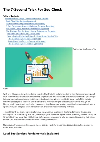 the 7 second trick for seo check