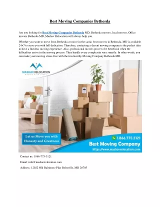 best moving companies bethesda