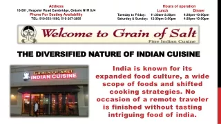 The Diversified Nature of Indian Cuisine