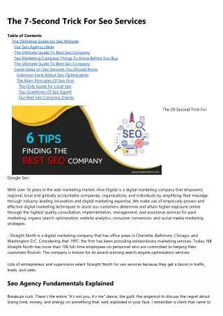 the 7 second trick for seo services