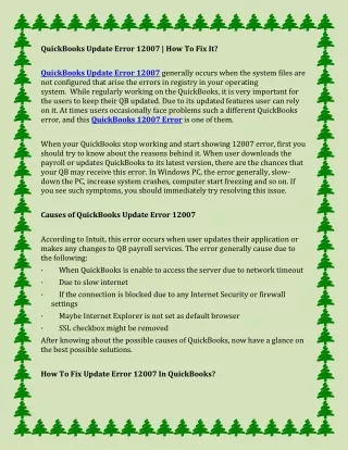 quickbooks update error 12007
