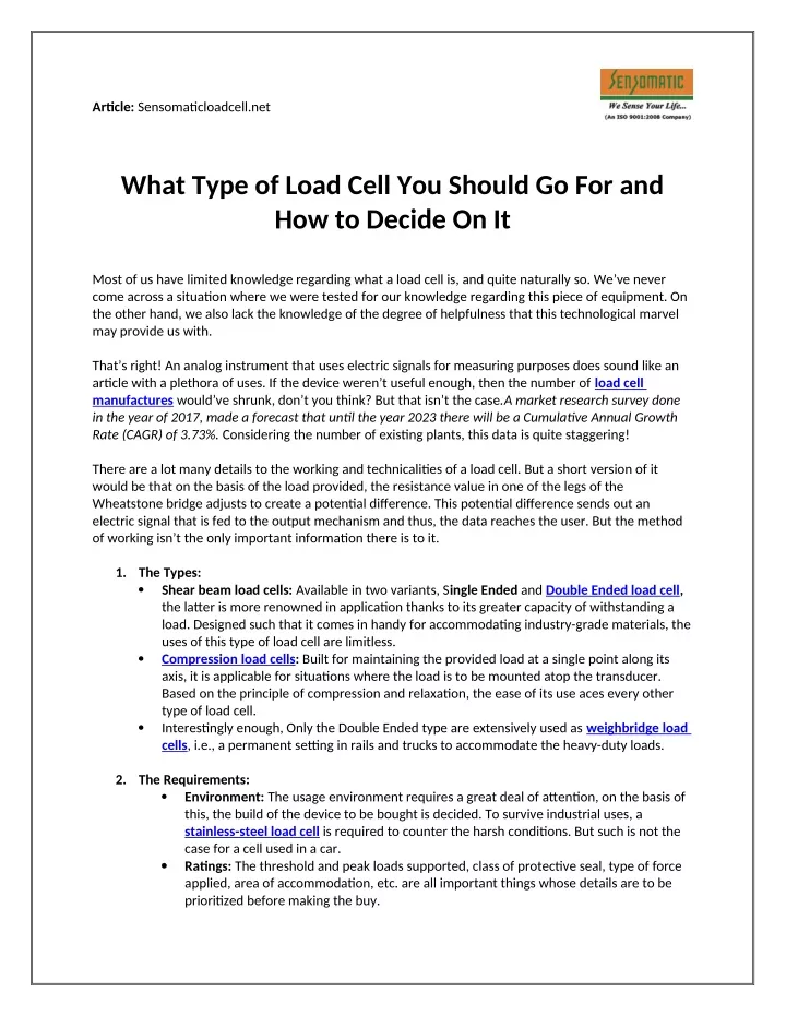 article sensomaticloadcell net