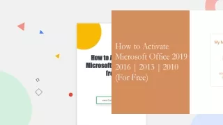 How to Activate Microsoft Office for Free without Product Key