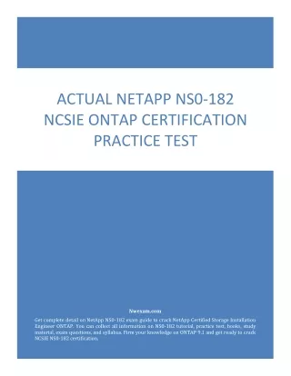 actual netapp ns0 182 ncsie ontap certification