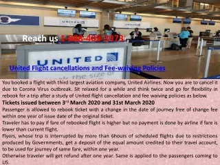 United Flight cancellations and Fee-waiving Policies